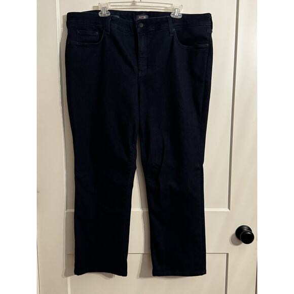 NYDJ Size Plus 20w Lift Tuck Dark Blue Wash Marilyn Straight Leg - Picture 1 of 11